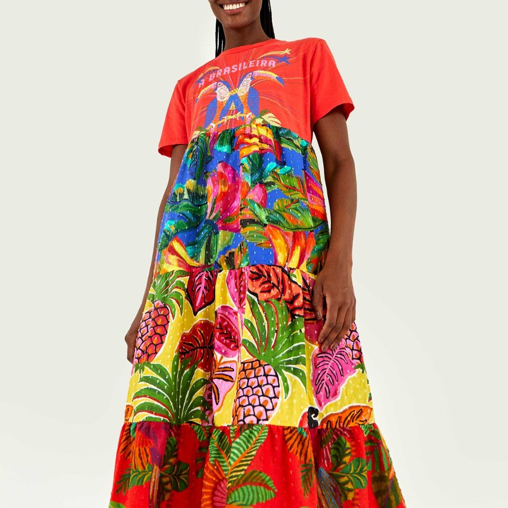 FARM RIO Brasilera Maxi Tshirt Dress - Size